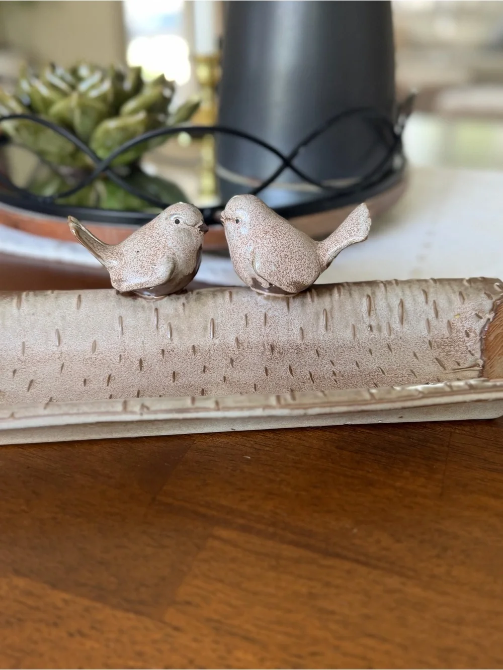 Ceramic bird feeder/tray.